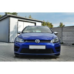 Накладка сплиттер карбоновая на передний бампер на Volkswagen Golf VII R